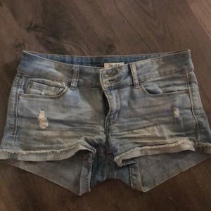 Light blue jean shorts